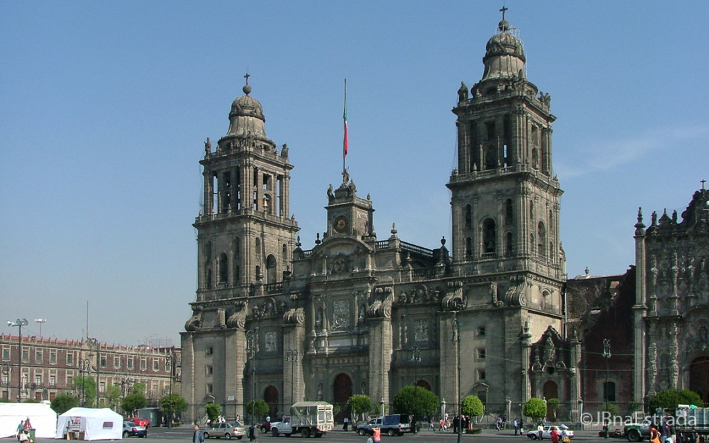 Mexico - Cidade do Mexico - Zocalo - Plaza de la Constituicion - Catedral Metropolitana