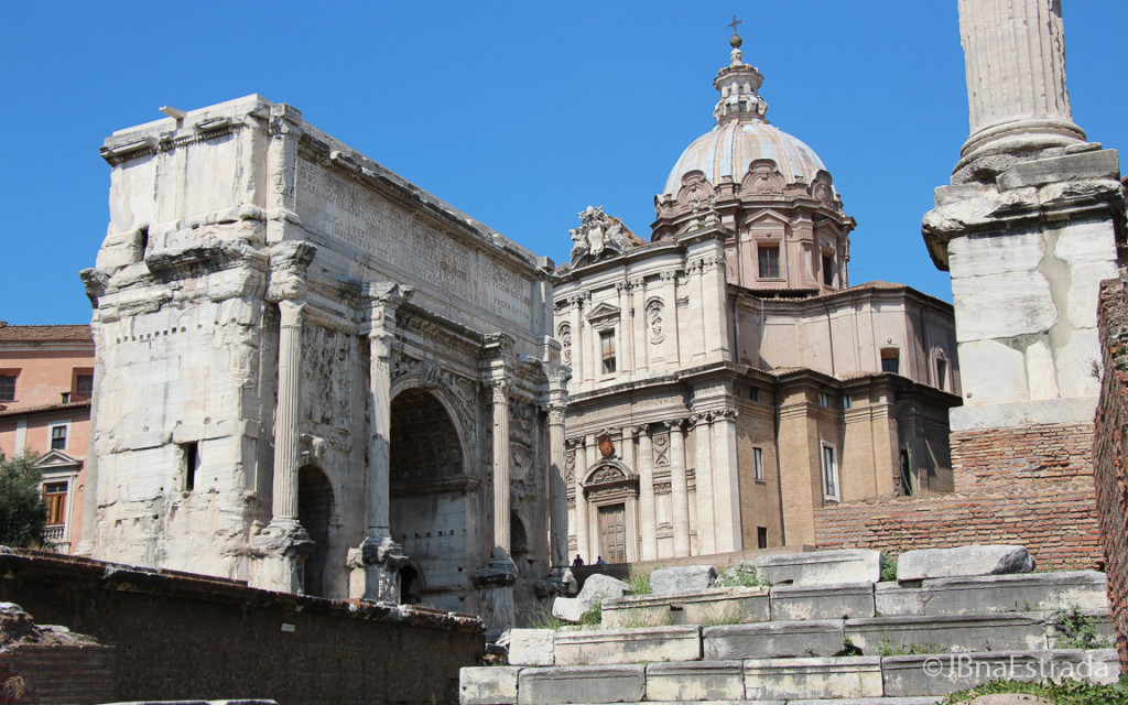Italia - Roma - Forum Romano - Igreja de Santi Luca e Martina e Arco de Septimio Severo
