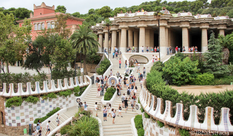 Espanha - Barcelona - Park Guell - Escala Monumental e Sala Hipostila