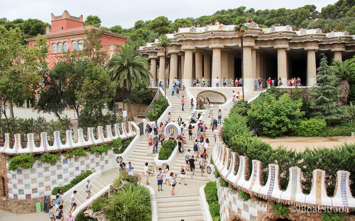 Espanha - Barcelona - Park Guell - Escala Monumental e Sala Hipostila