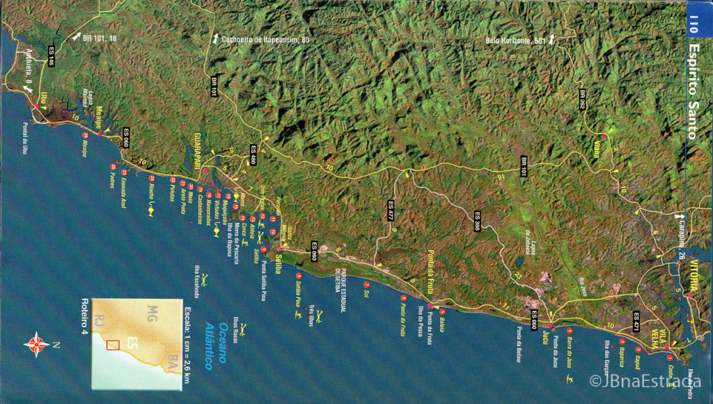 Brasil - Espirito Santo - Passos de Anchieta - Mapa de Praias
